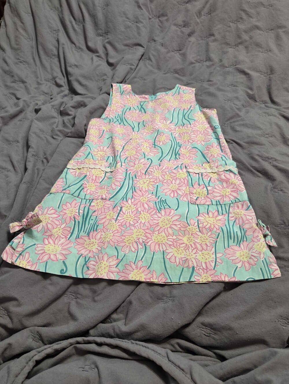 Lilly Pulitzer Little Lilly Classic Shift Dress Vtg 90s Bliss Blue Cotton sz 6